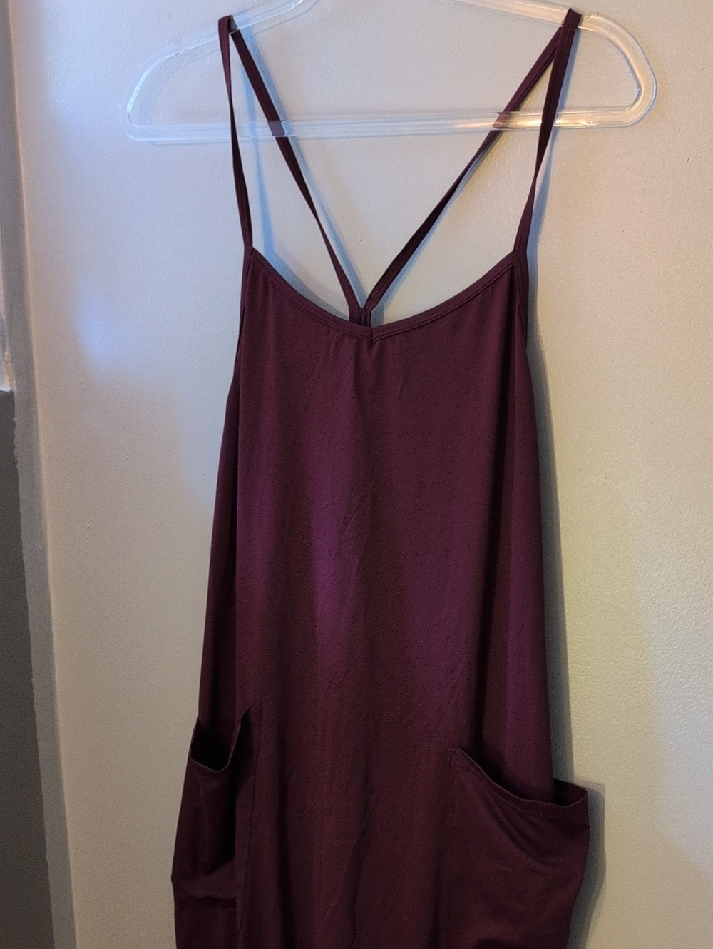 HALARA Deep Wine Sleeveless Jumpsuit with Pockets - Picture 2 of 6
